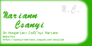 mariann csanyi business card